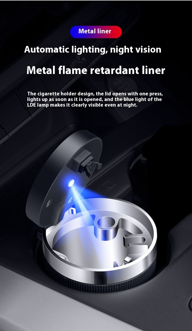 Car Ashtray With Cover For Home And Car With LED Light